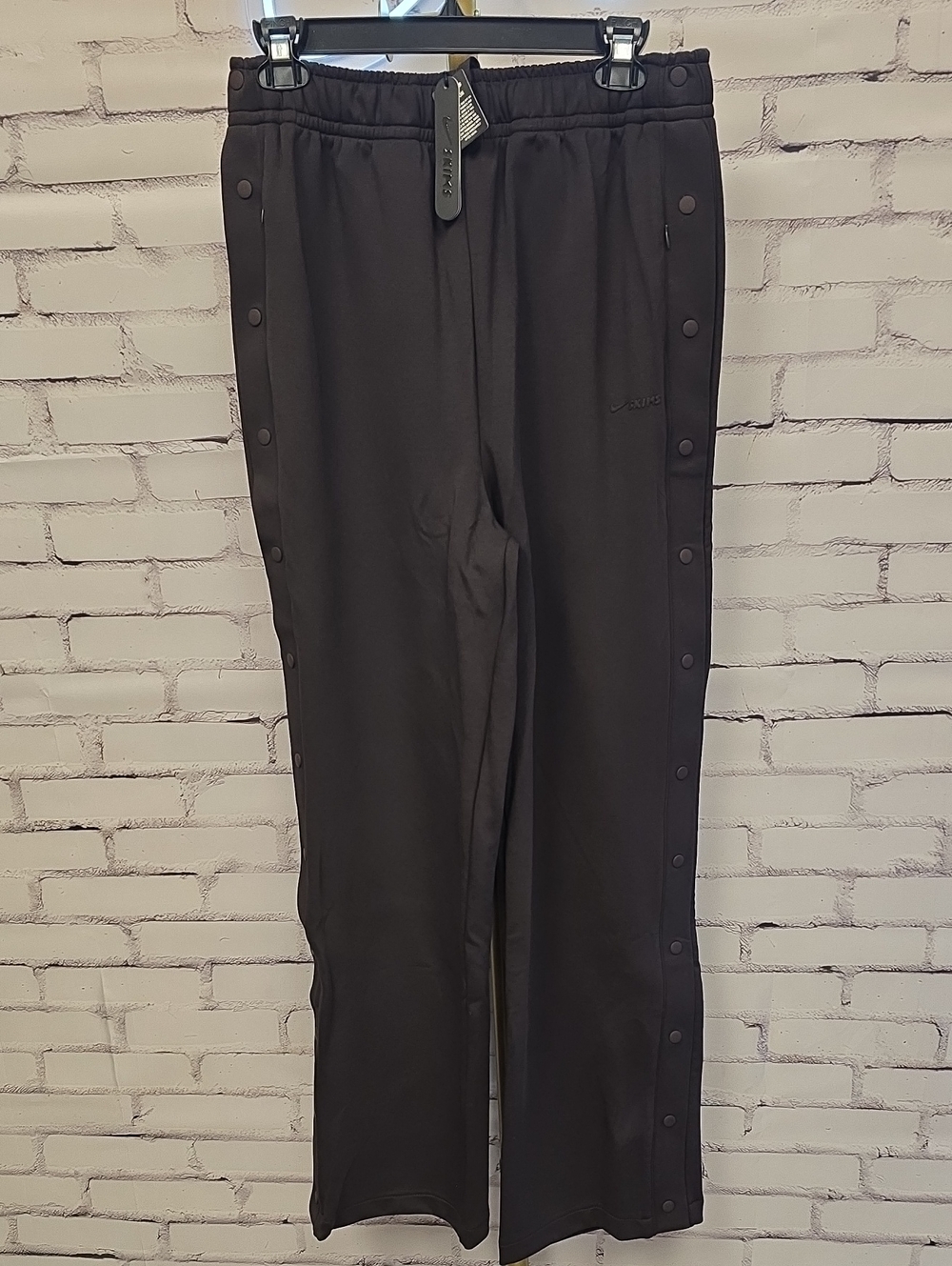 SKIMS Nike Brown Snap-Trim Track Pants small